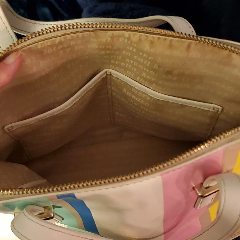 Kate Spade pocket book, white with colored stripes! - Picture 8 of 8